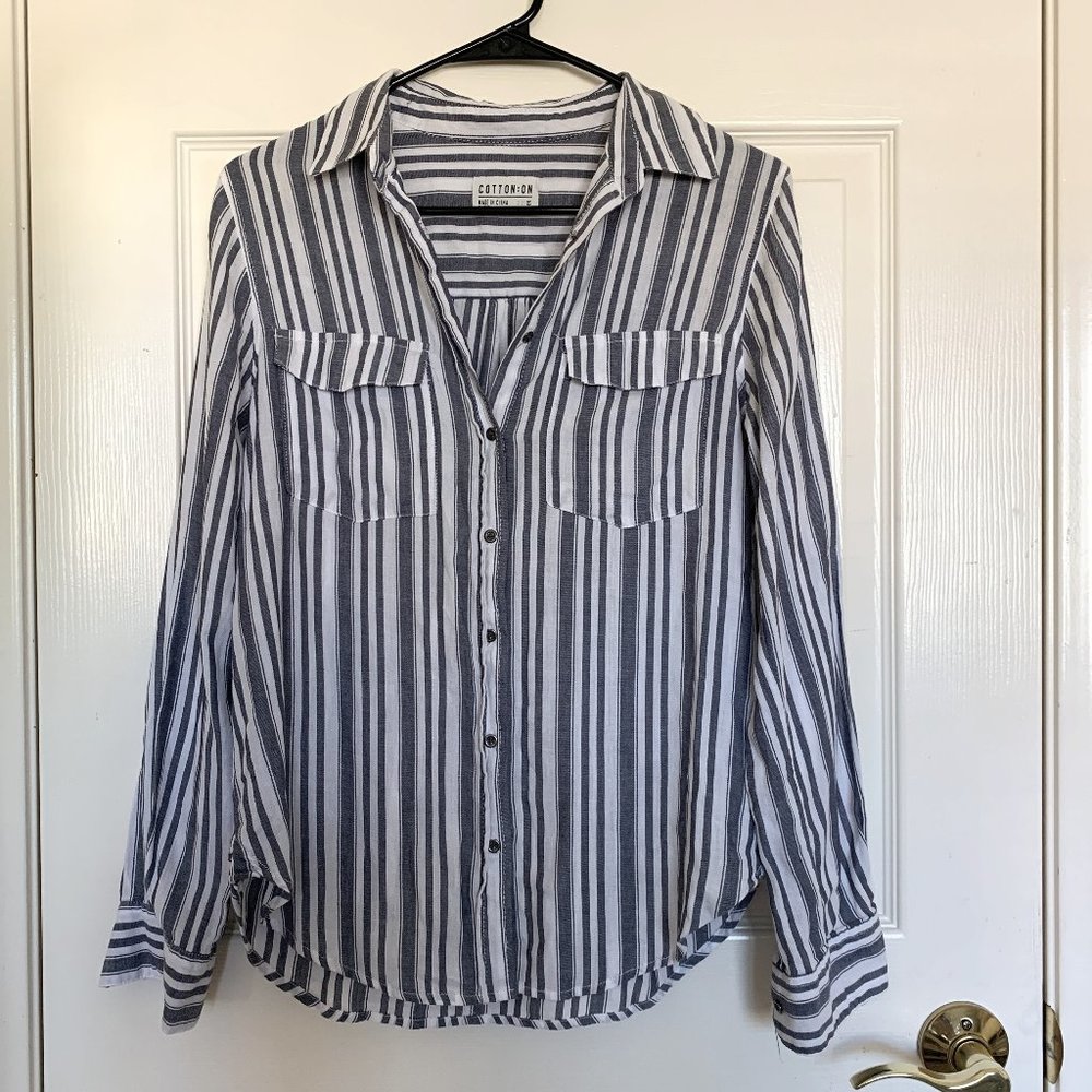 COTTON ON Striped Button Down Shirt | XS